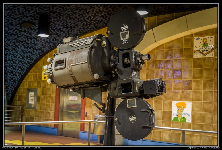 Carbon Arc movie projector in the Hollywood and Vine LA Metro (subway) Station